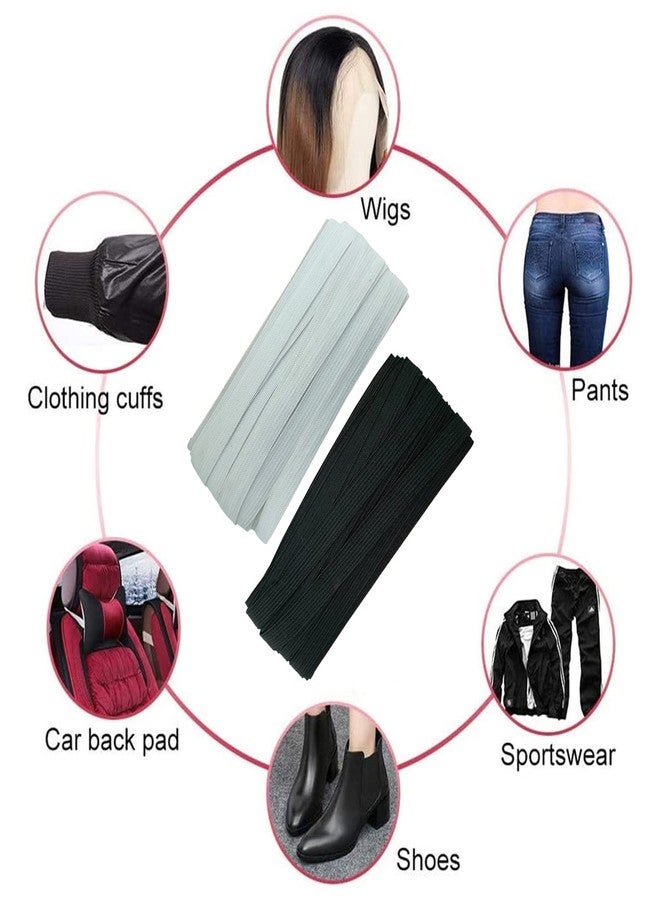 Aakriti 10 Meter White & 10 Meter Black Polyester Elastic Used for Sewing, Stitching, Tailoring, Elastic Pants and Other DIY Items Mask Making Elastic(Knitted Elastic, 10MM) - Image 3